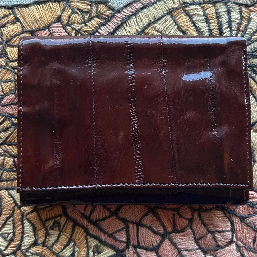 Vintage élan of California genuine eel skin made in Korea men’s trifold wallet